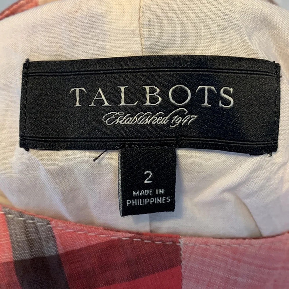 Talbots size 2 red brown cream plaid apple picking light skirt A line pleated - Picture 8 of 9